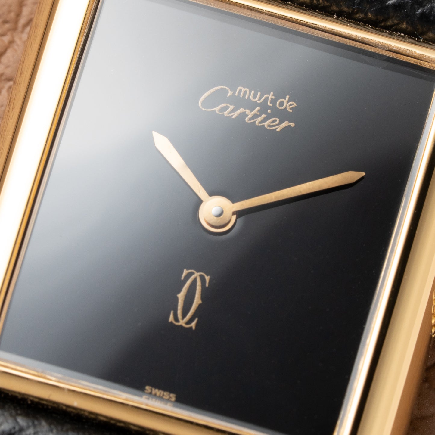 Cartier Tank Must de Vermeil Black 'Onyx' Dial GM Full Set from 1989 with Provenance!