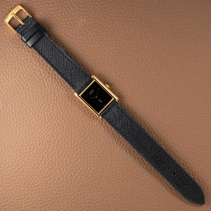 Cartier Tank Must de Vermeil Black 'Onyx' Dial GM Full Set from 1989 with Provenance!