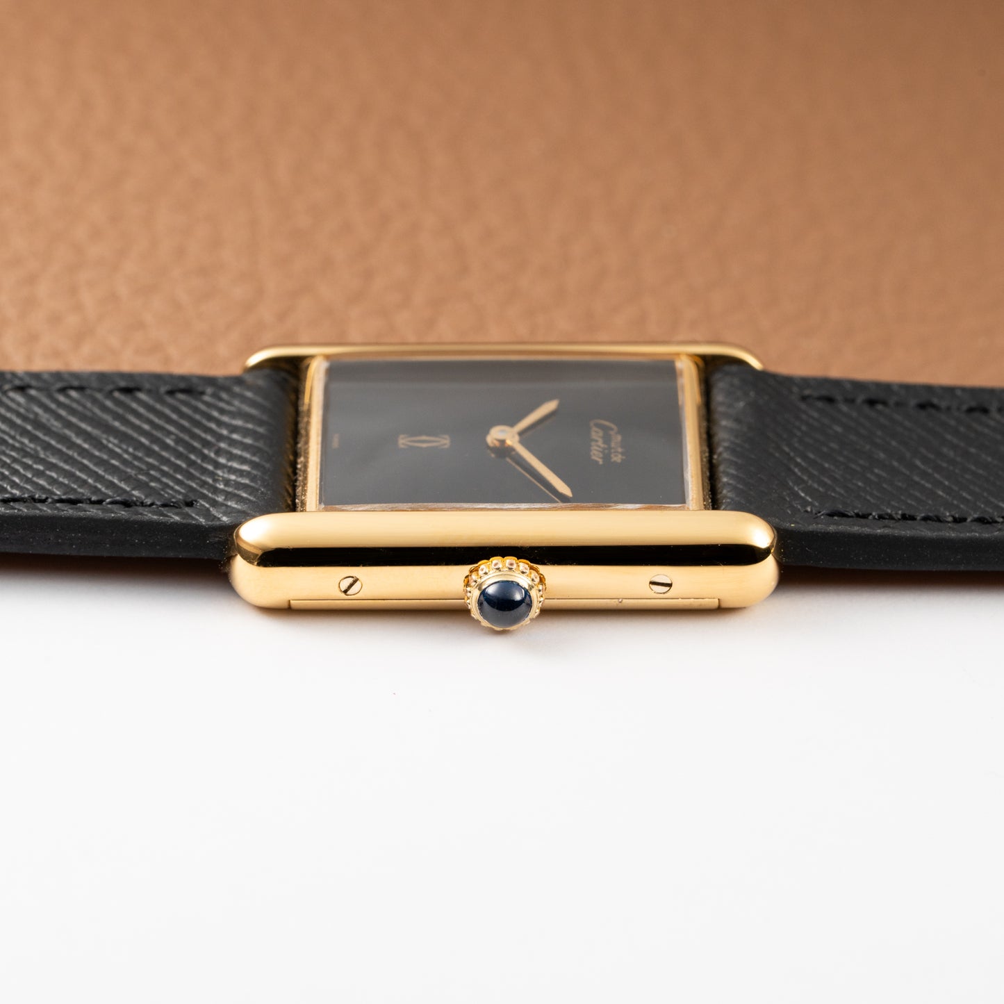 Cartier Tank Must de Vermeil Black 'Onyx' Dial GM Full Set from 1989 with Provenance!