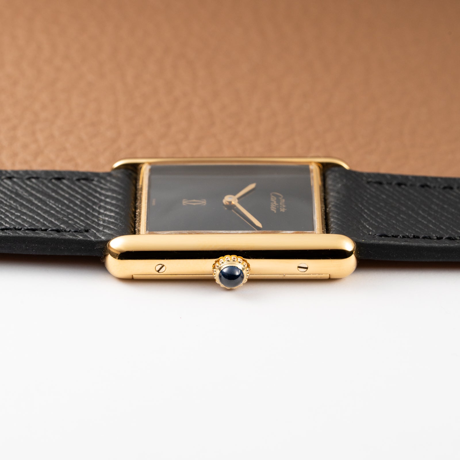 Cartier Tank Must de Vermeil Black 'Onyx' Dial GM Full Set from 1989 with Provenance!