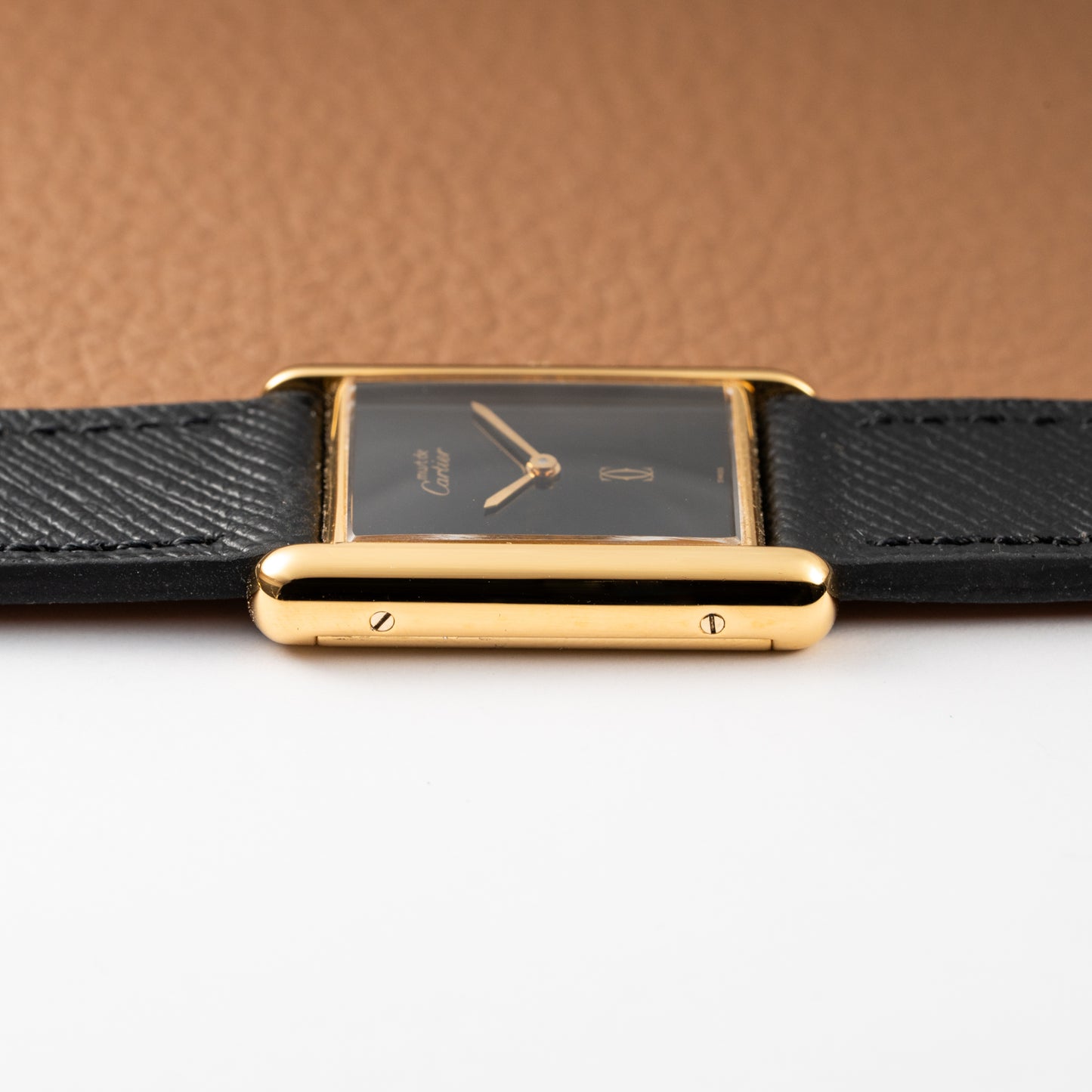 Cartier Tank Must de Vermeil Black 'Onyx' Dial GM Full Set from 1989 with Provenance!
