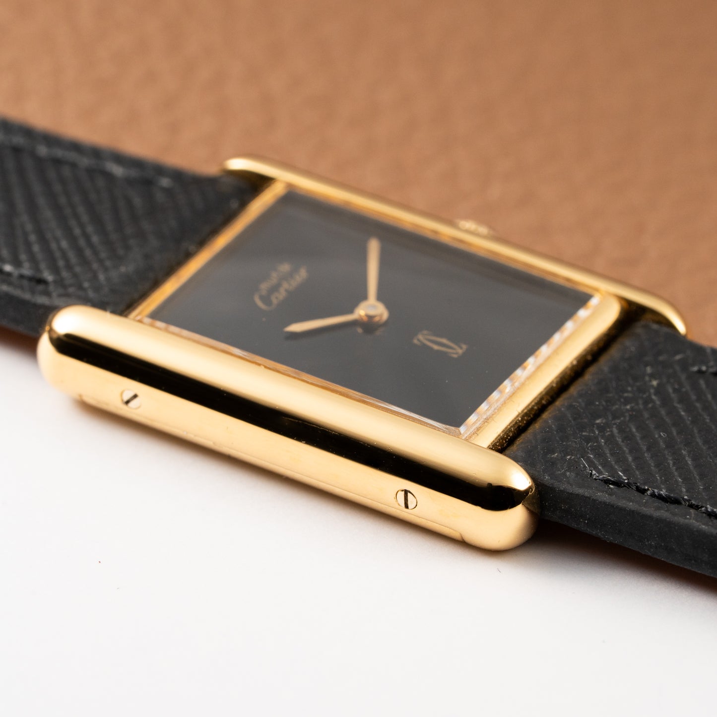 Cartier Tank Must de Vermeil Black 'Onyx' Dial GM Full Set from 1989 with Provenance!