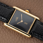 Cartier Tank Must de Vermeil Black Onyx Dial GM Ref 681006 1990s