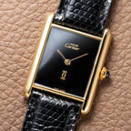 Cartier Tank Must de Vermeil Black Onyx Dial GM Ref 681006 1990s