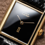 Cartier Tank Must de Vermeil Black Onyx Dial GM Ref 681006 1990s