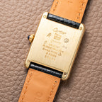 Cartier Tank Must de Vermeil Black Onyx Dial GM Ref 681006 1990s