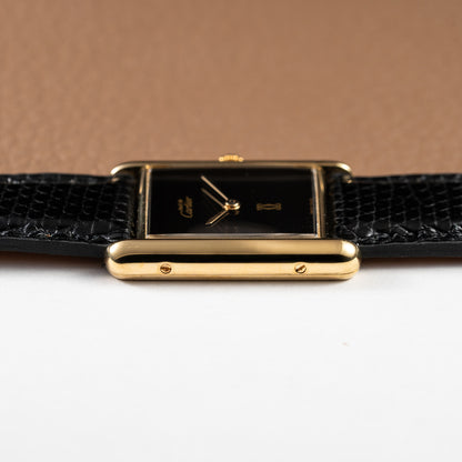 Cartier Tank Must de Vermeil Black Onyx Dial GM Ref 681006 1990s