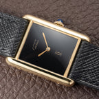 Cartier Tank Must de Black 'Onyx' Dial Vermeil GM from 1990s