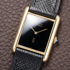 Cartier Tank Must de Black 'Onyx' Dial Vermeil GM from 1990s