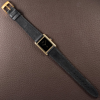 Cartier Tank Must de Black 'Onyx' Dial Vermeil GM from 1990s