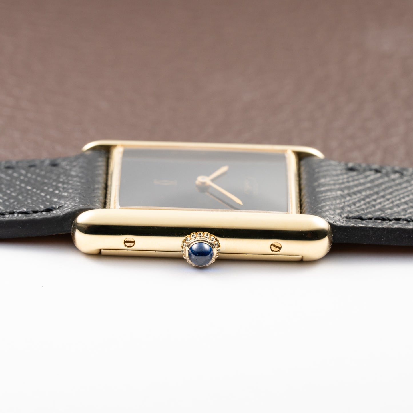 Cartier Tank Must de Black 'Onyx' Dial Vermeil GM from 1990s