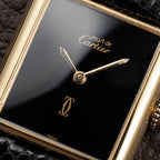 Cartier Tank Must de Black Onyx Dial Vermeil GM from 1980s