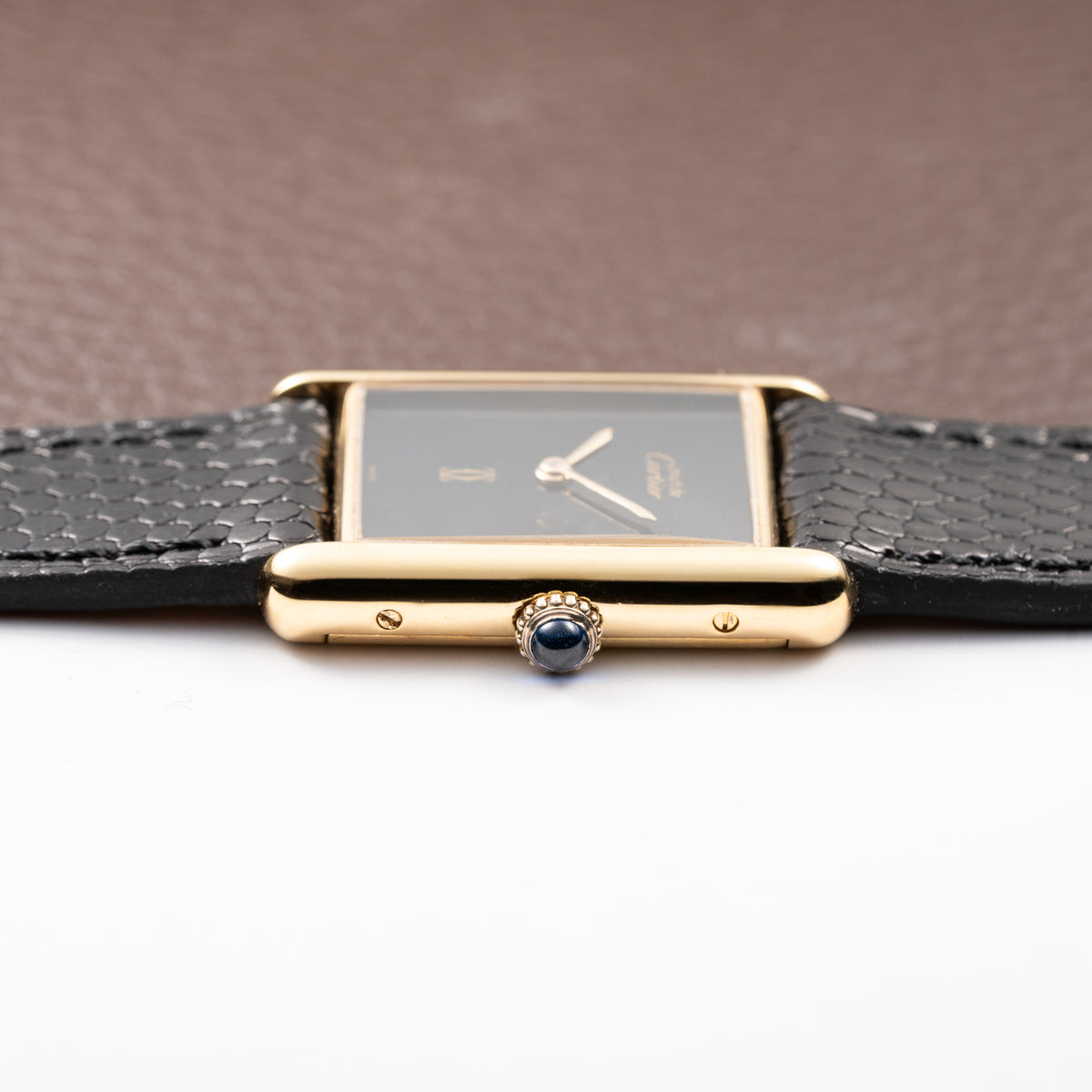 Cartier Tank Must de Black Onyx Dial Vermeil GM from 1980s