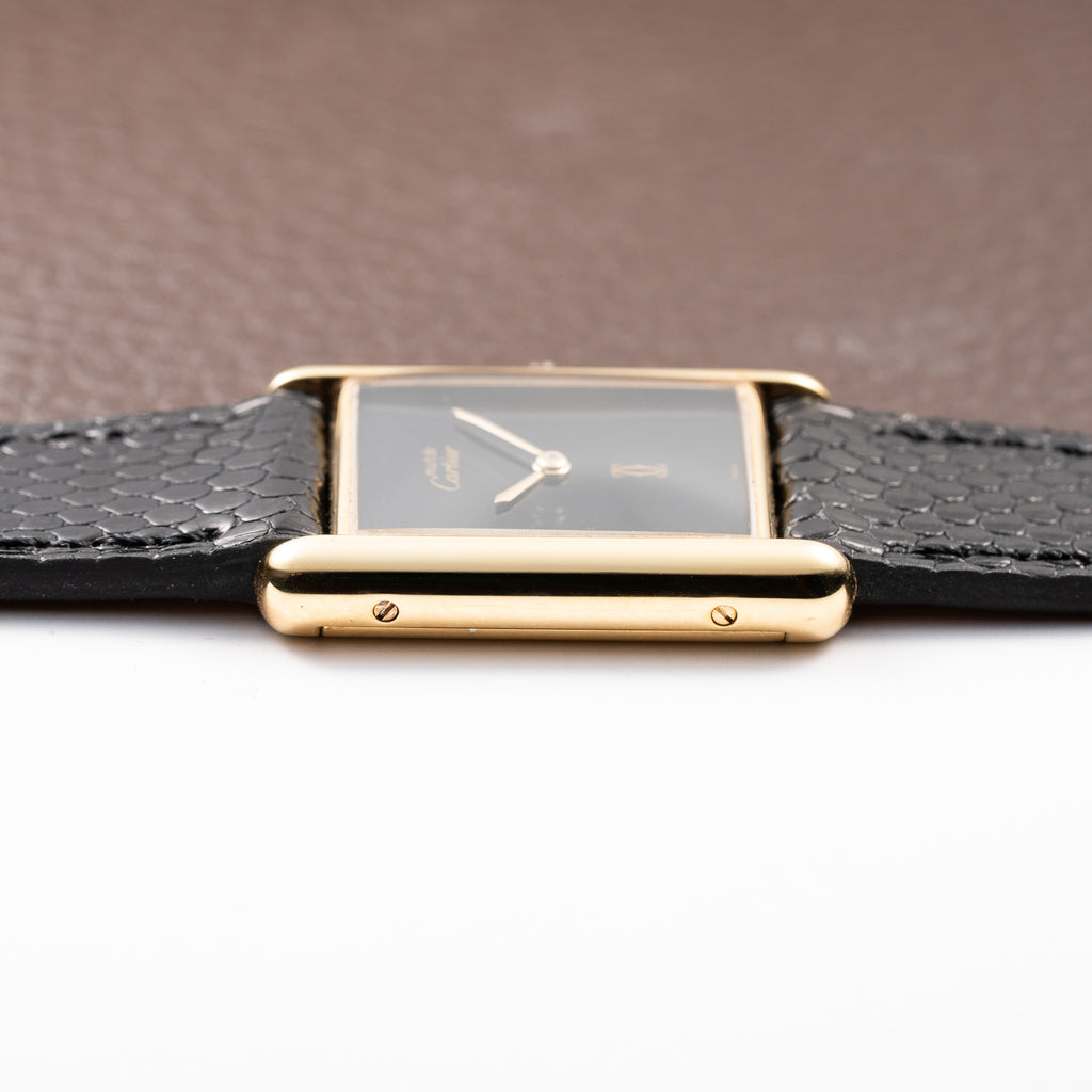 Cartier Tank Must de Black Onyx Dial Vermeil GM from 1980s