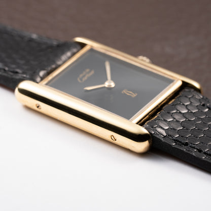 Cartier Tank Must de Black Onyx Dial Vermeil GM from 1980s