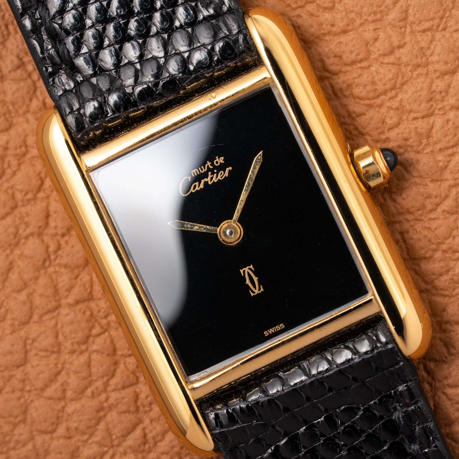 Cartier Tank Must de 'Onyx' 'Black "Spider" Dial Vermeil Ref. 3 66001 from 1980s