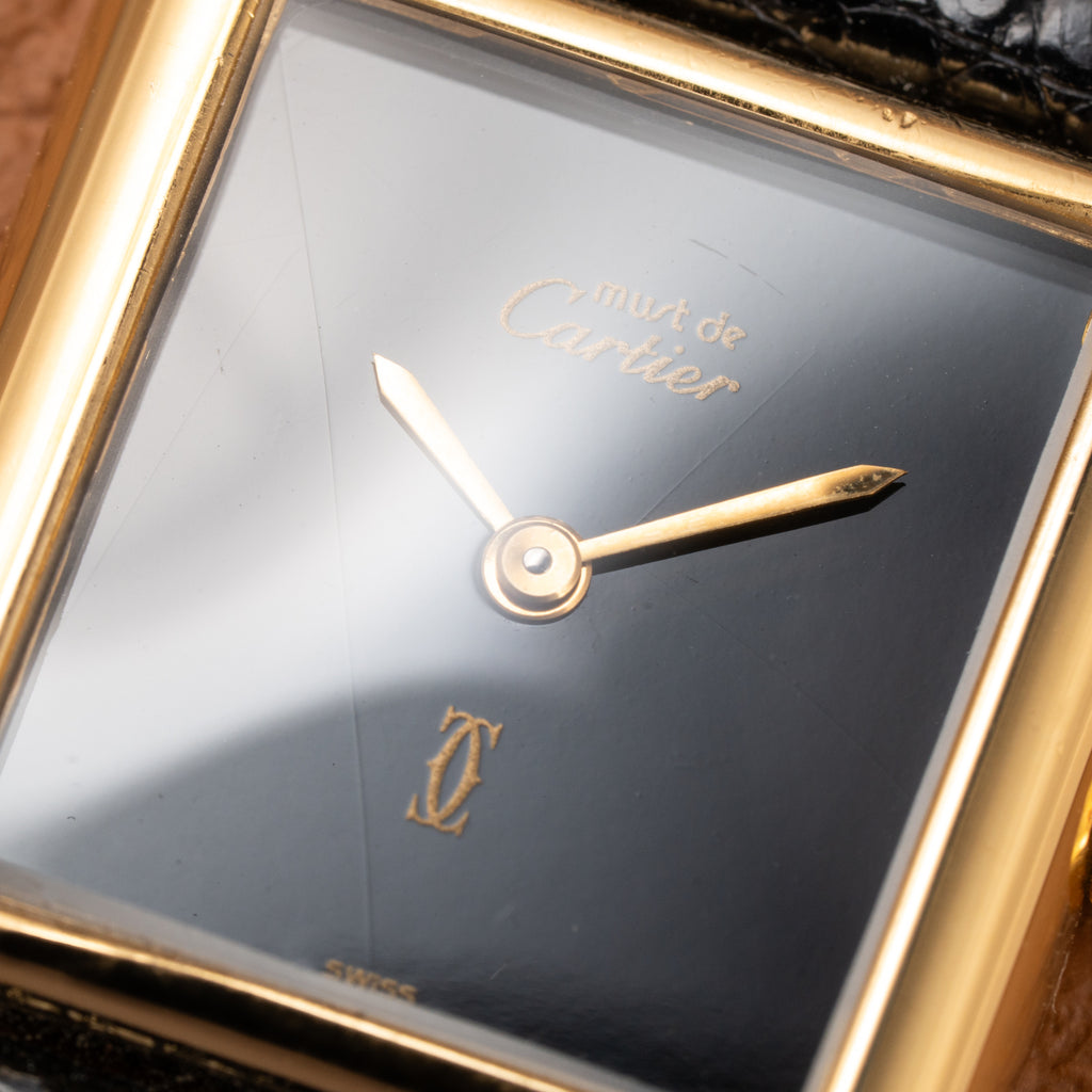 Cartier Tank Must de 'Onyx' 'Black "Spider" Dial Vermeil Ref. 3 66001 from 1980s