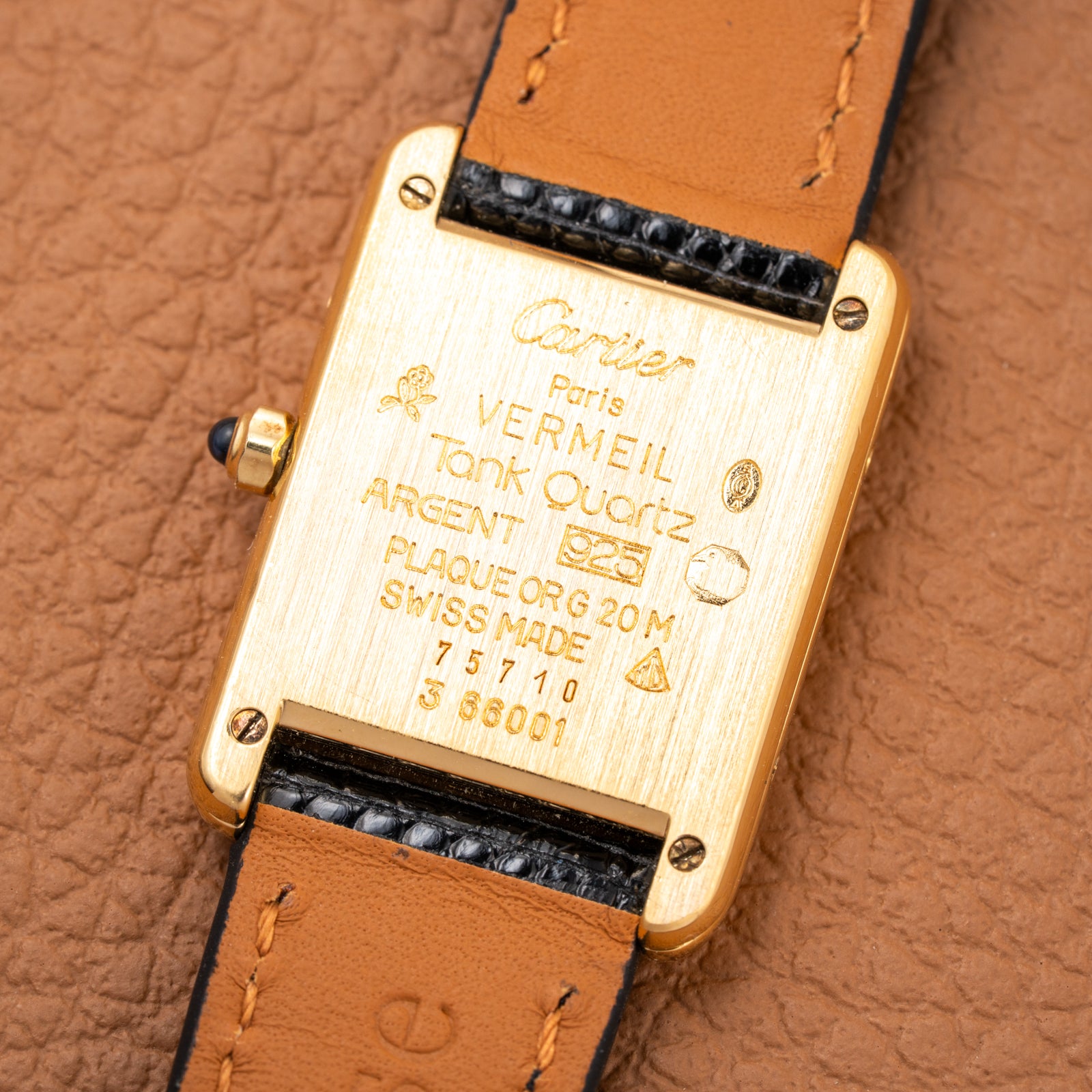 Cartier Tank Must de 'Onyx' 'Black "Spider" Dial Vermeil Ref. 3 66001 from 1980s