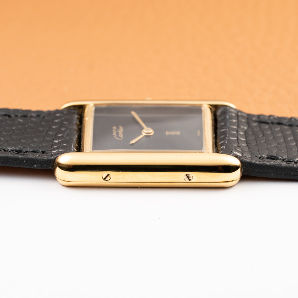 Cartier Tank Must de 'Onyx' 'Black "Spider" Dial Vermeil Ref. 3 66001 from 1980s