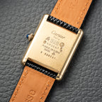 Cartier Must de Tank Vermeil Black Roman GM Full Set from 1980