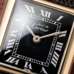 Cartier Tank Must de Black Roman Dial Vermeil PM 1980s