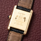 Cartier Tank Must de Black Roman Dial Vermeil PM 1980s