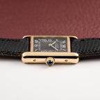 Cartier Tank Must de Black Roman Dial Vermeil PM 1980s