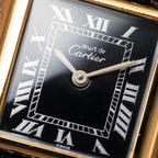 Cartier Tank Must de Vermeil Black Roman Dial PM 1980s