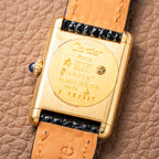 Cartier Tank Must de Vermeil Black Roman Dial PM 1980s