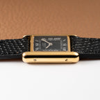 Cartier Tank Must de Vermeil Black Roman Dial PM 1980s