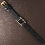 Cartier Tank Vermeil Black Roman Dial PM 1980s