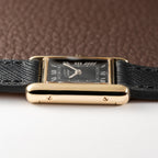 Cartier Tank Vermeil Black Roman Dial PM 1980s