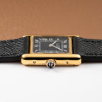 Cartier Tank Must de Vermeil Black Roman Dial PM 1980s