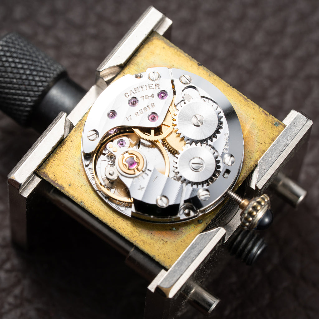 Cartier Tank Must de Black Roman Vermeil GM from 1980s