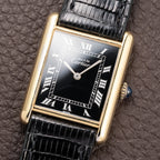 Cartier Tank Must de Black Roman Vermeil GM from 1980s