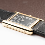 Cartier Tank Must de Black Roman Vermeil GM from 1980s