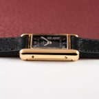 Cartier Tank Vermeil Black Roman Dial PM 1980s