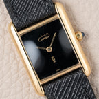 Cartier Tank Must de Vermeil Black Spider Dial Reference 3 66001 from 1980s