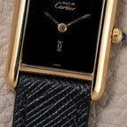 Cartier Tank Must de Vermeil Black Spider Dial Reference 3 66001 from 1980s