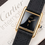 Cartier Tank Must de Black 'onyx' Dial Vermeil PM 1980s
