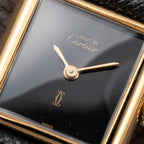 Cartier Tank Must de Black 'onyx' Dial Vermeil PM 1980s