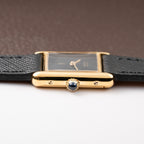 Cartier Tank Must de Black 'onyx' Dial Vermeil PM 1980s