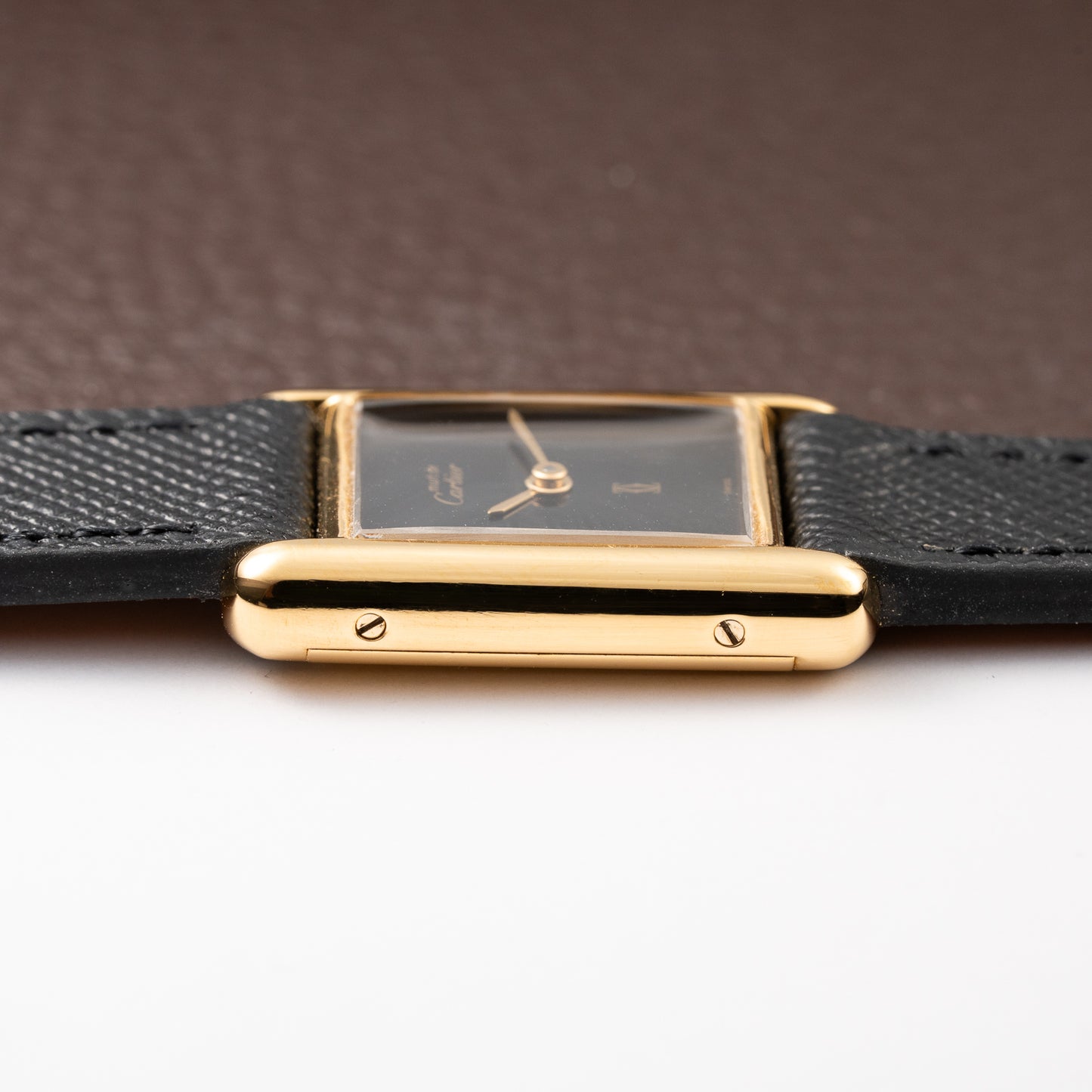 Cartier Tank Must de Black 'onyx' Dial Vermeil PM 1980s