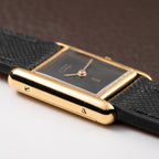 Cartier Tank Must de Black 'onyx' Dial Vermeil PM 1980s