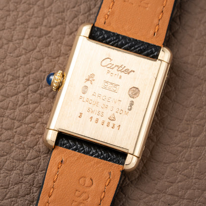 Cartier Tank Must de Vermeil Black Dial PM 1980s