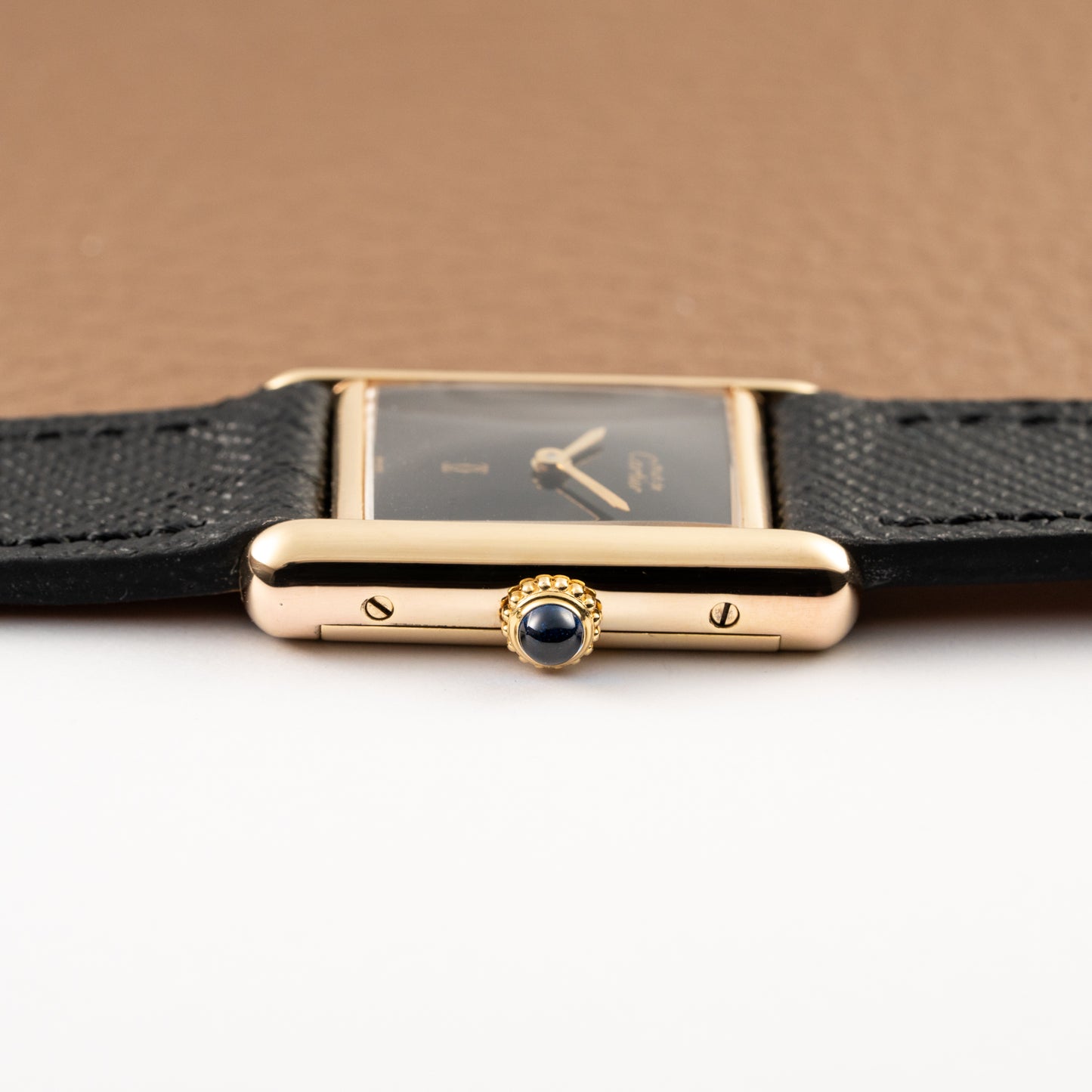 Cartier Tank Must de Vermeil Black Dial PM 1980s