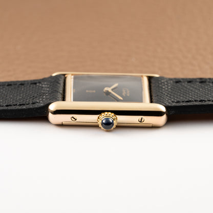 Cartier Tank Must de Vermeil Black Dial PM 1980s