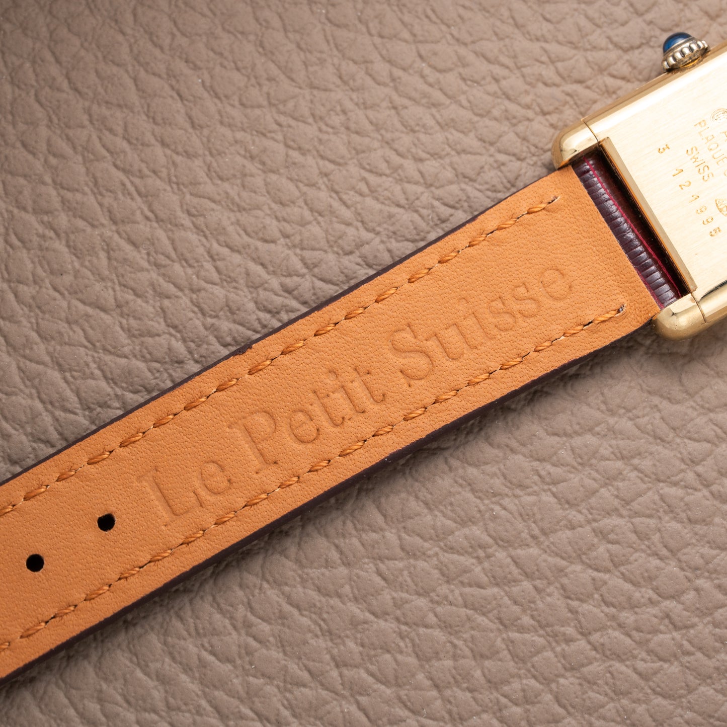 Cartier Must de Tank Vermeil Burgundy Red Dial PM 1980s