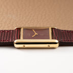 Cartier Must de Tank Vermeil Burgundy Red Dial PM 1980s