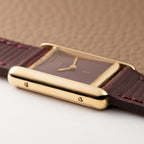 Cartier Must de Tank Vermeil Burgundy Red Dial PM 1980s